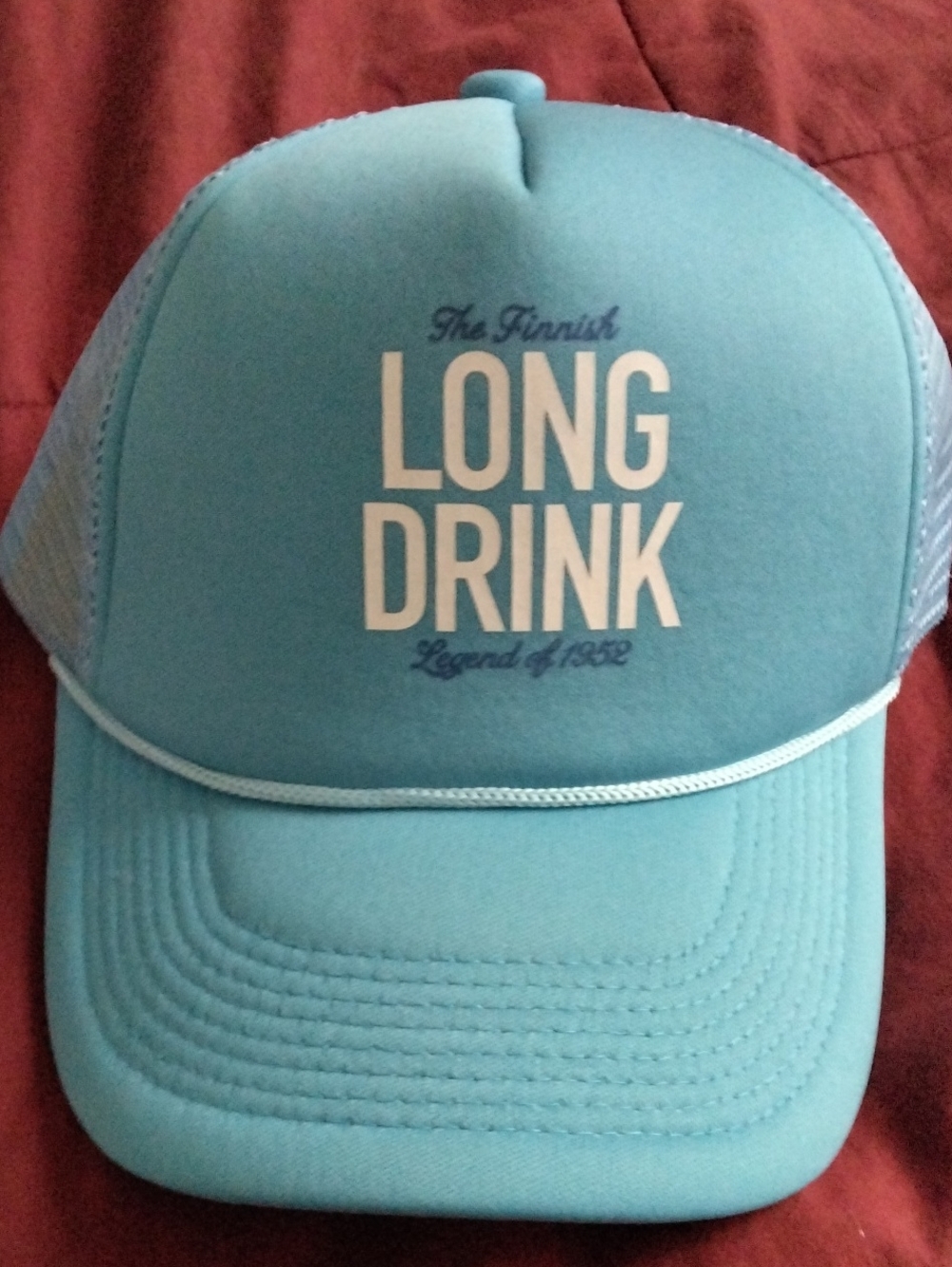LONG DRINK RARE Snapback Trucker Hat Light Blue/White NEW OS